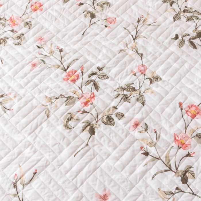 91家纺网 家纺一手货源 找家纺 优乐家纺 2023新款全棉印花绗绣单床笠 挪威仙草