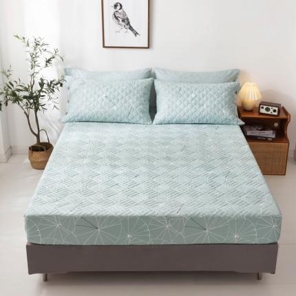 优乐家纺 2023新款全棉印花绗绣单床笠 淑女格