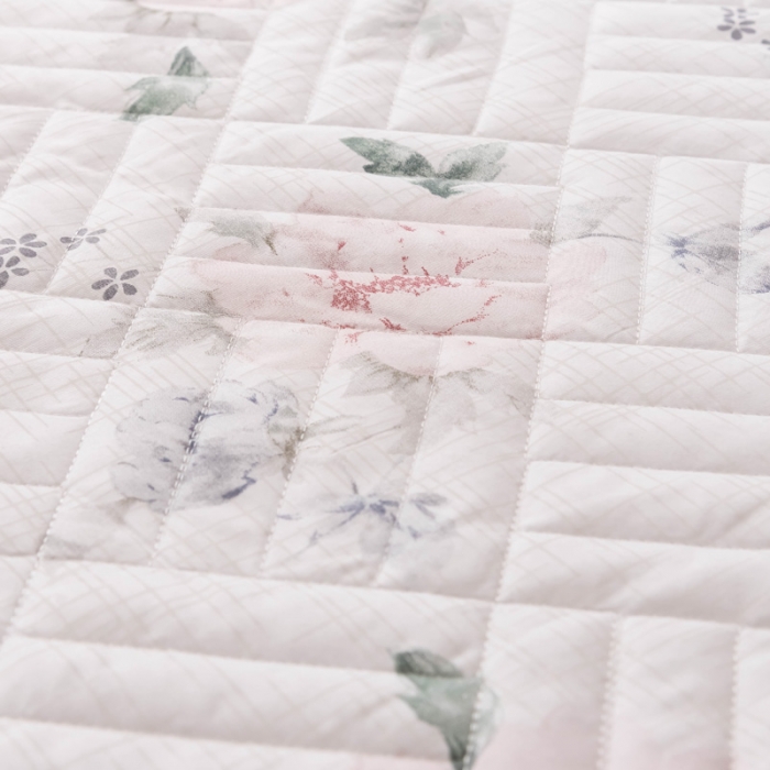 91家纺网 家纺一手货源 找家纺 优乐家纺 2023新款全棉印花绗绣单床笠 晚空