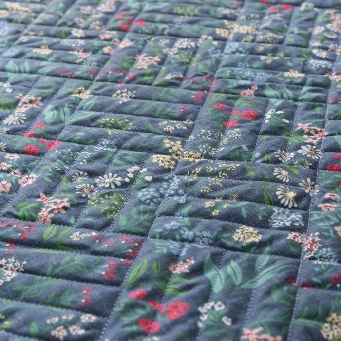 91家纺网 家纺一手货源 找家纺 优乐家纺 2023新款全棉印花绗绣单床笠 向阳花开