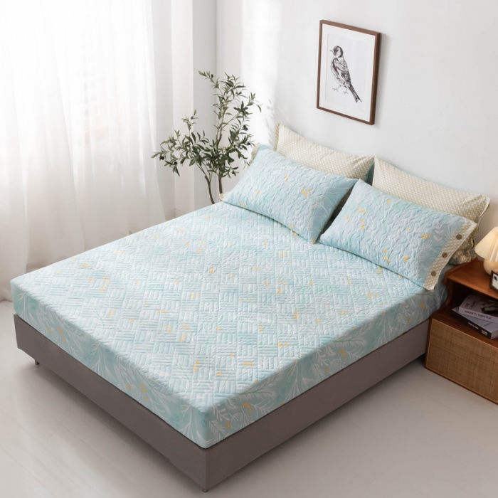 91家纺网 家纺一手货源 找家纺 优乐家纺 2023新款全棉印花绗绣单床笠 嫣然