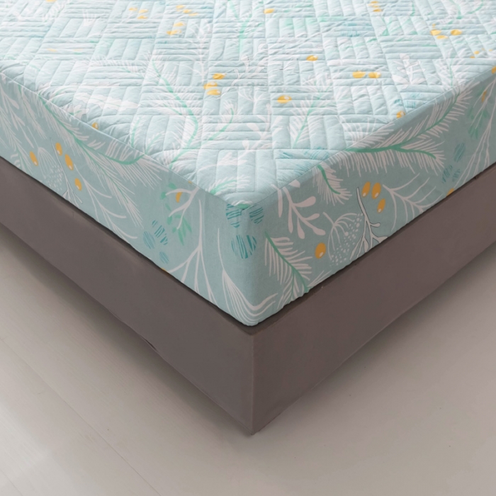 91家纺网 家纺一手货源 找家纺 优乐家纺 2023新款全棉印花绗绣单床笠 嫣然