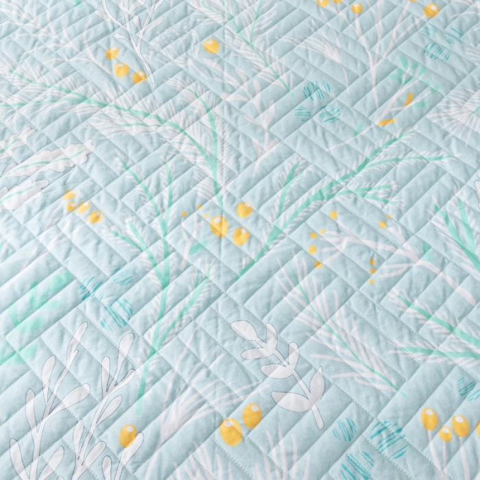 91家纺网 家纺一手货源 找家纺 优乐家纺 2023新款全棉印花绗绣单床笠 嫣然