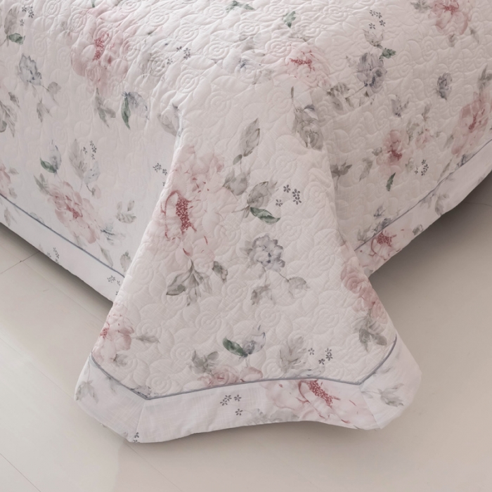 91家纺网 家纺一手货源 找家纺 优乐家纺 2023新款全棉印花绗绣单床盖 晚空