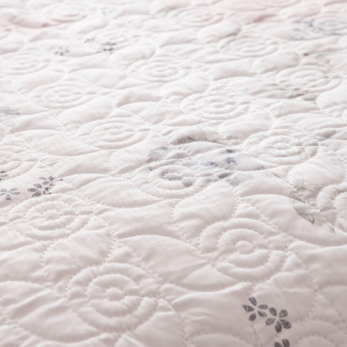 91家纺网 家纺一手货源 找家纺 优乐家纺 2023新款全棉印花绗绣单床盖 晚空