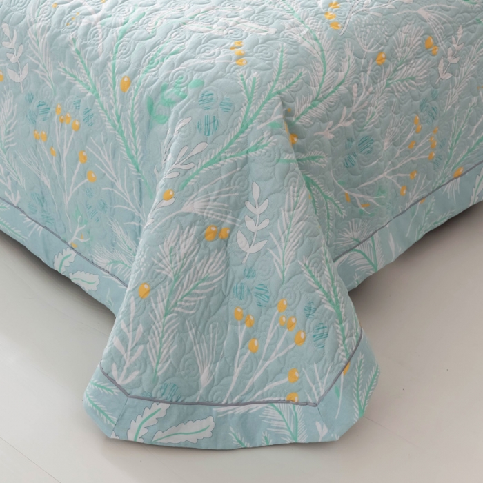 91家纺网 家纺一手货源 找家纺 优乐家纺 2023新款全棉印花绗绣单床盖 嫣然