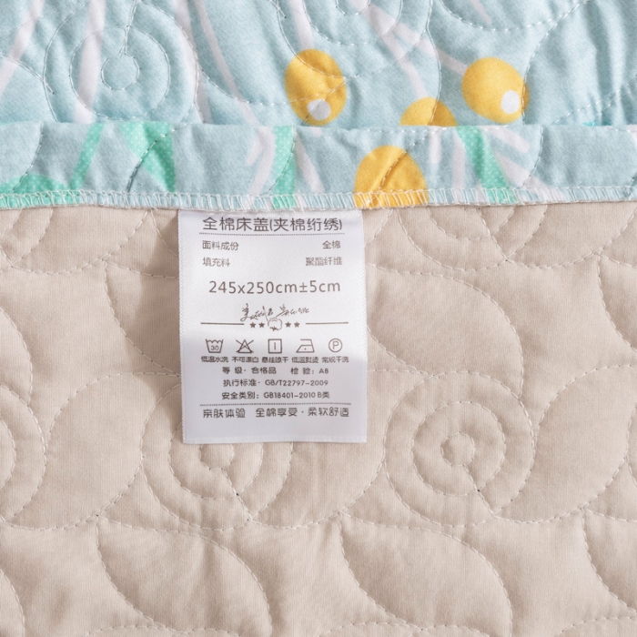 91家纺网 家纺一手货源 找家纺 优乐家纺 2023新款全棉印花绗绣单床盖 嫣然