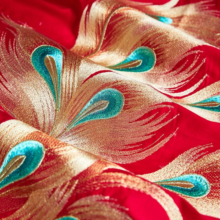 91家纺网 家纺一手货源 找家纺 2022高支高密长绒棉婚庆套件 盛世龙凤