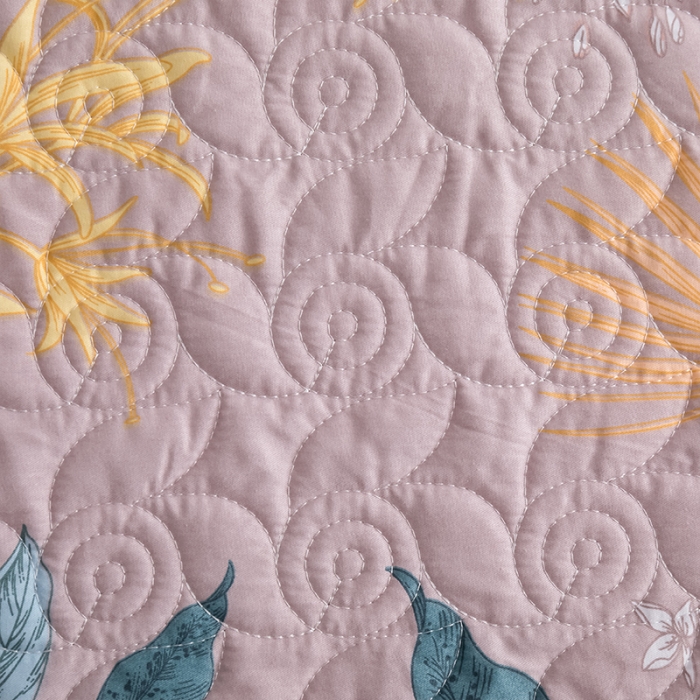 91家纺网 家纺一手货源 找家纺 优乐家纺 2023新款全棉印花绗绣单床盖 如沐春风