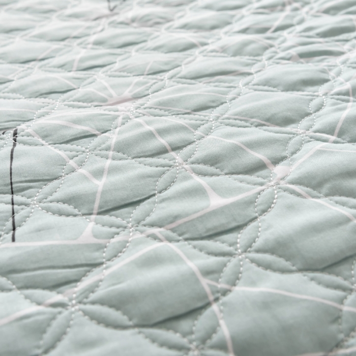 91家纺网 家纺一手货源 找家纺 优乐家纺 2023新款全棉印花绗绣单床盖 淑女格