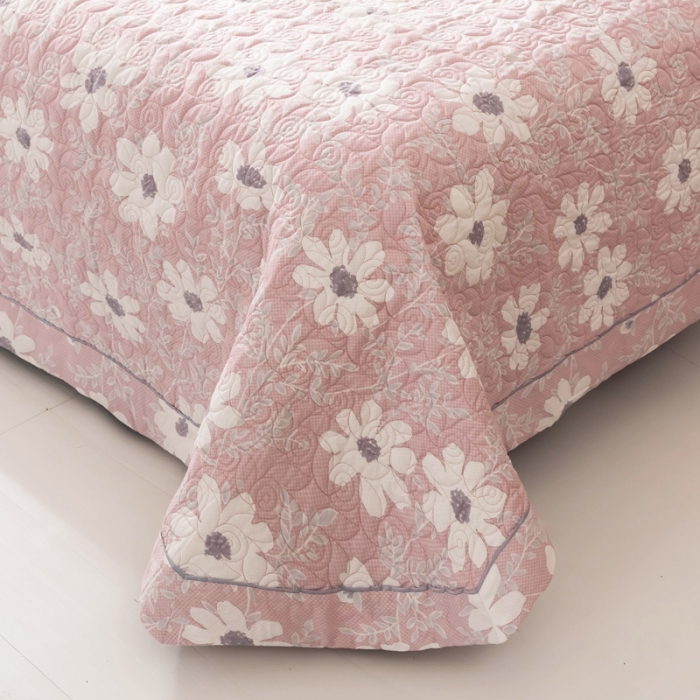 91家纺网 家纺一手货源 找家纺 优乐家纺 2023新款全棉印花绗绣单床盖 朝阳