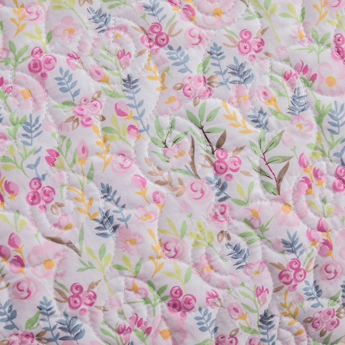 91家纺网 家纺一手货源 找家纺 优乐家纺 2023新款全棉印花绗绣单床盖 初晴