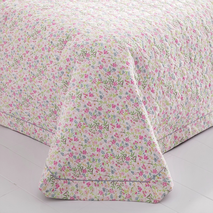 91家纺网 家纺一手货源 找家纺 优乐家纺 2023新款全棉印花绗绣单床盖 初晴