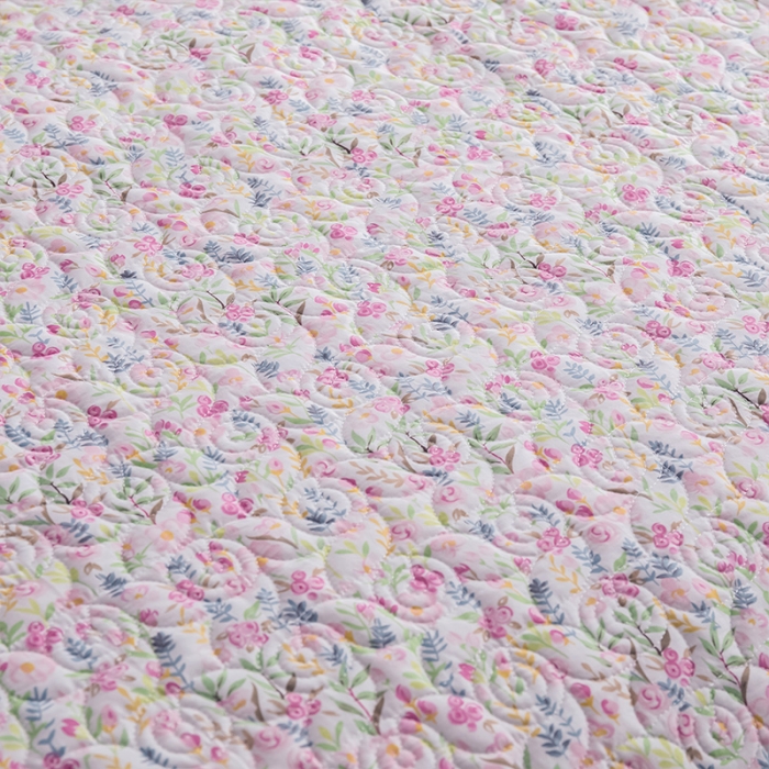 91家纺网 家纺一手货源 找家纺 优乐家纺 2023新款全棉印花绗绣单床盖 初晴