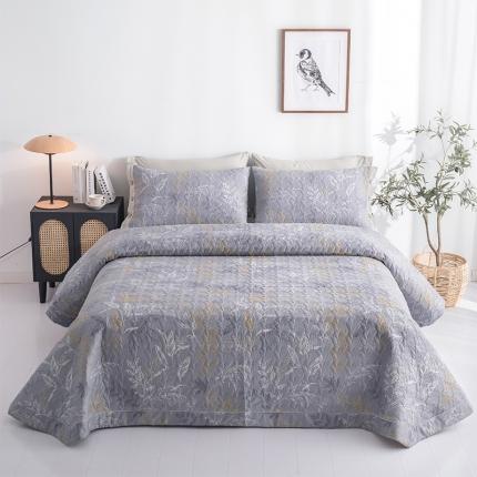 91家纺网 家纺一手货源 找家纺 优乐家纺 2023新款全棉印花绗绣单床盖 飞羽