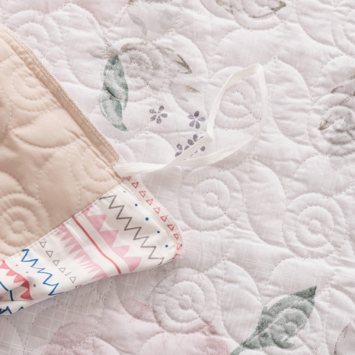 91家纺网 家纺一手货源 找家纺 优乐家纺 2023新款全棉印花绗绣单被套 晚空