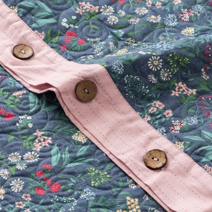 91家纺网 家纺一手货源 找家纺 优乐家纺 2023新款全棉印花绗绣单被套 向阳花开