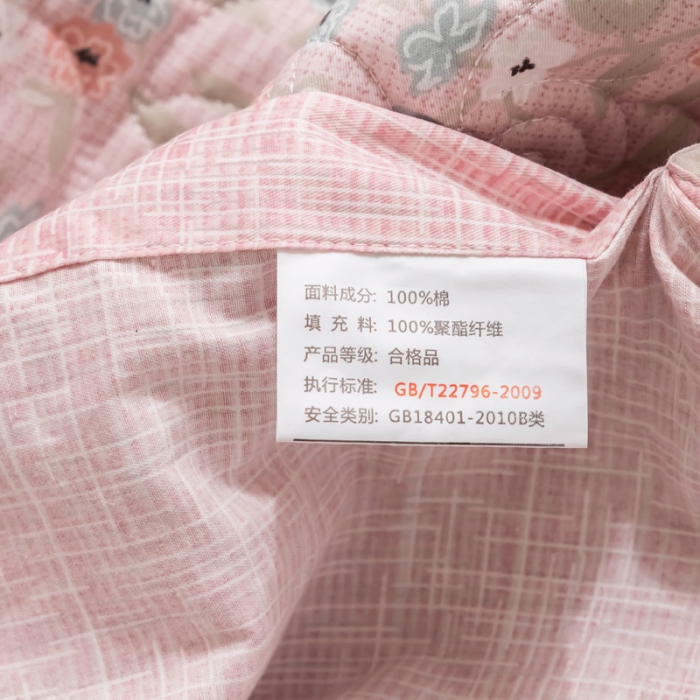 91家纺网 家纺一手货源 找家纺 优乐家纺 2023新款全棉印花绗绣单被套 花语