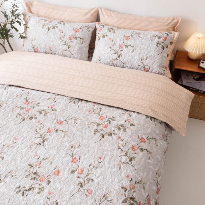 91家纺网 家纺一手货源 找家纺 优乐家纺 2023新款全棉印花绗绣单被套 挪威仙草