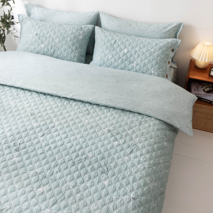 91家纺网 家纺一手货源 找家纺 优乐家纺 2023新款全棉印花绗绣单被套 淑女格