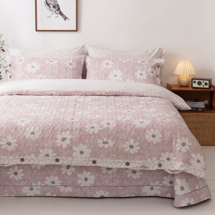 91家纺网 家纺一手货源 找家纺 优乐家纺 2023新款全棉印花绗绣单被套 朝阳