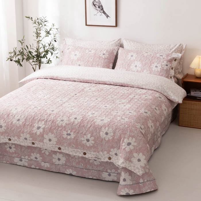 91家纺网 家纺一手货源 找家纺 优乐家纺 2023新款全棉印花绗绣单被套 朝阳