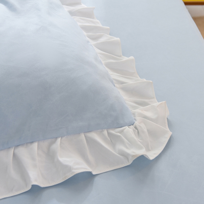 91家纺网 家纺一手货源 找家纺 绒世界 2024新款秋冬保暖云锦棉刺绣花边春卉系列四件套 春卉-慕蓝