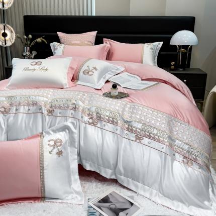 91家纺网 家纺一手货源 找家纺 （总）欧冠家纺 2023新款水洗真丝伊丽莎白系列四件套