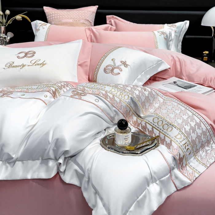 91家纺网 家纺一手货源 找家纺 （总）欧冠家纺 2023新款水洗真丝伊丽莎白系列四件套