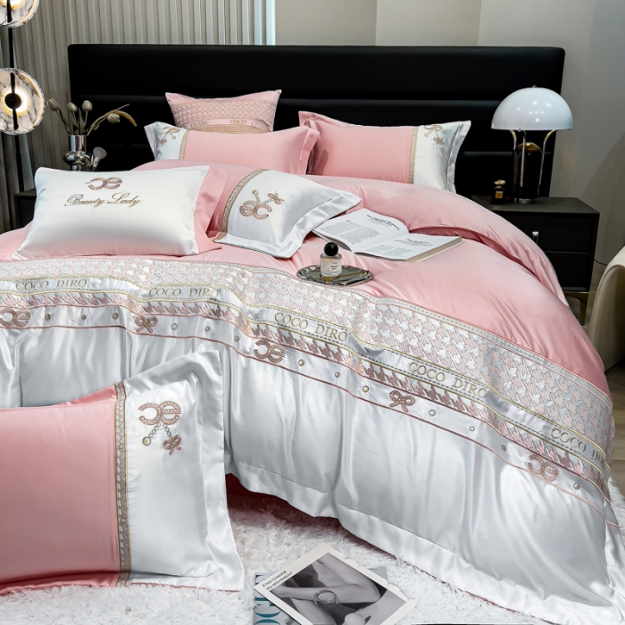 91家纺网 家纺一手货源 找家纺 （总）欧冠家纺 2023新款水洗真丝伊丽莎白系列四件套