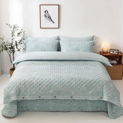 优乐家纺 2023新款全棉印花绗绣四件套 淑女格