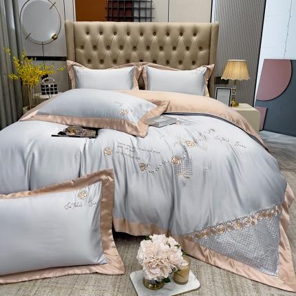 91家纺网 家纺一手货源 找家纺 （总）欧冠家纺 2023新款水洗真丝莱娅系列四件套