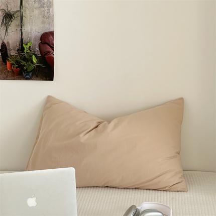 91家纺网 家纺一手货源 找家纺 （总）六巷胡同 2023新款纯色水洗棉单品枕套