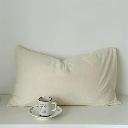 91家纺网 家纺一手货源 找家纺 六巷胡同 2023新款纯色水洗棉单品枕套 象牙白