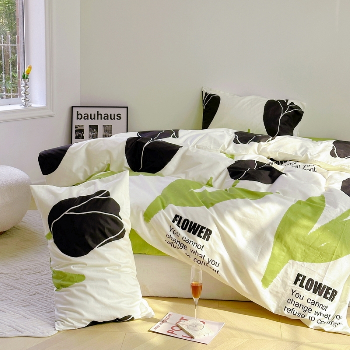 91家纺网 家纺一手货源 找家纺 蓝邻 2023新款全棉印花花卉系列四件套 沁蕊