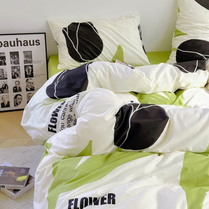 91家纺网 家纺一手货源 找家纺 蓝邻 2023新款全棉印花花卉系列四件套 沁蕊