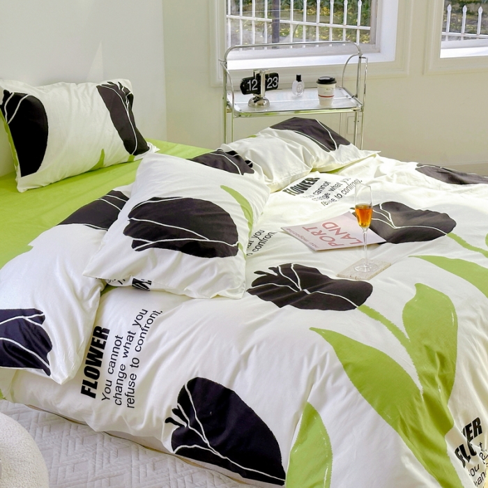 91家纺网 家纺一手货源 找家纺 蓝邻 2023新款全棉印花花卉系列四件套 沁蕊