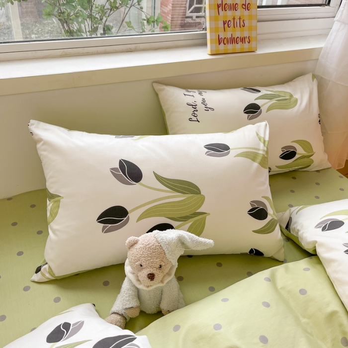 91家纺网 家纺一手货源 找家纺 蓝邻 2023新款全棉印花花卉系列四件套 郁香轻语