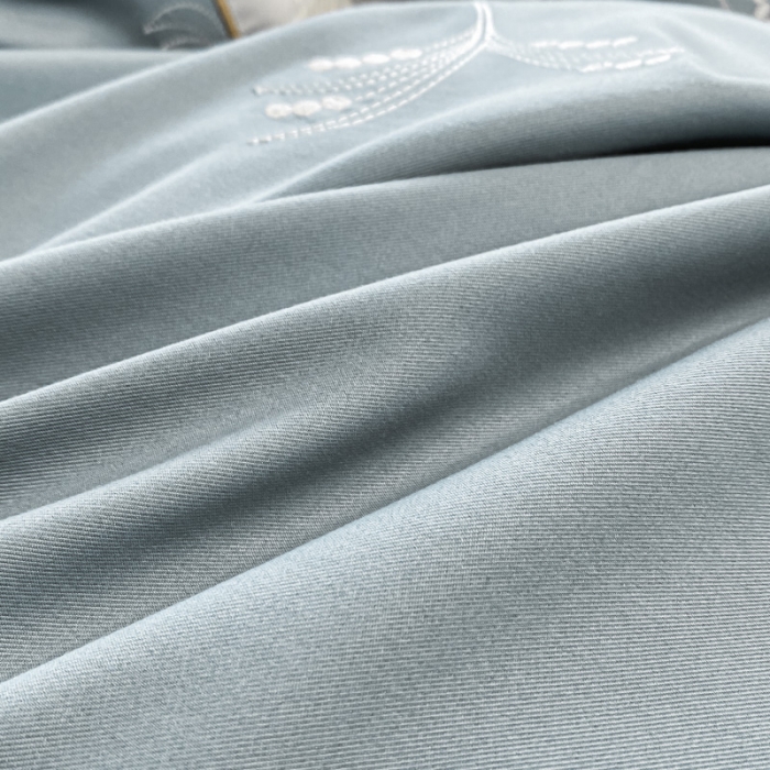 91家纺网 家纺一手货源 找家纺 绒世界 2024新款秋冬保暖锦绣棉简约绣花艾莎系列四件套 艾莎-青灰