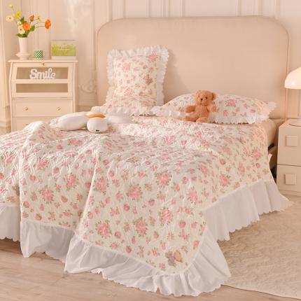 91家纺网 家纺一手货源 找家纺 （总）绒世界 2024新款水洗棉韩版夹棉床盖系列