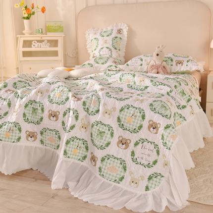 91家纺网 家纺一手货源 找家纺 （总）绒世界 2024新款水洗棉韩版夹棉床盖系列