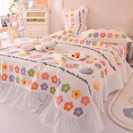 91家纺网 家纺一手货源 找家纺 （总）绒世界 2024新款水洗棉韩版夹棉床盖系列