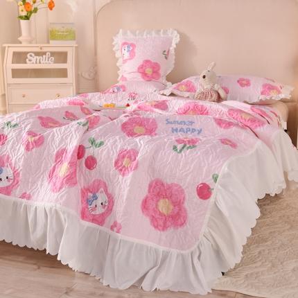 91家纺网 家纺一手货源 找家纺 （总）绒世界 2024新款水洗棉韩版夹棉床盖系列