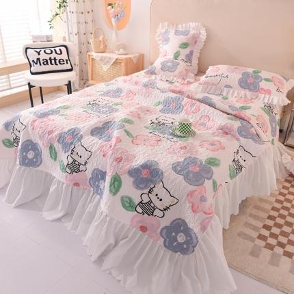 91家纺网 家纺一手货源 找家纺 （总）绒世界 2024新款水洗棉韩版夹棉床盖系列