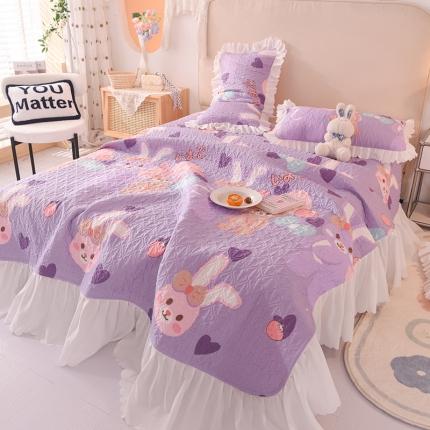 91家纺网 家纺一手货源 找家纺 （总）绒世界 2024新款水洗棉韩版夹棉床盖系列