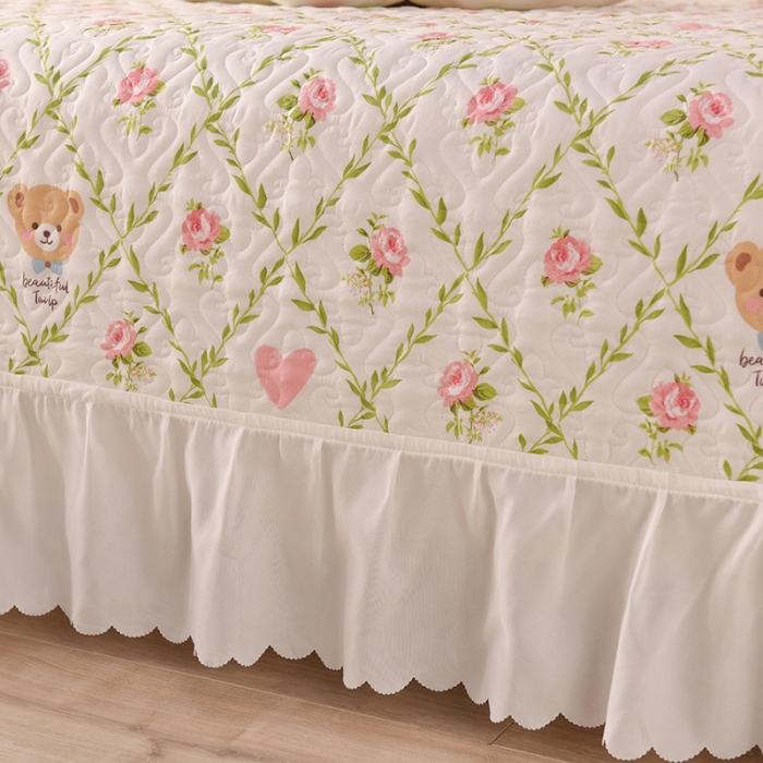 91家纺网 家纺一手货源 找家纺 （总）绒世界 2024新款水洗棉韩版夹棉床盖系列