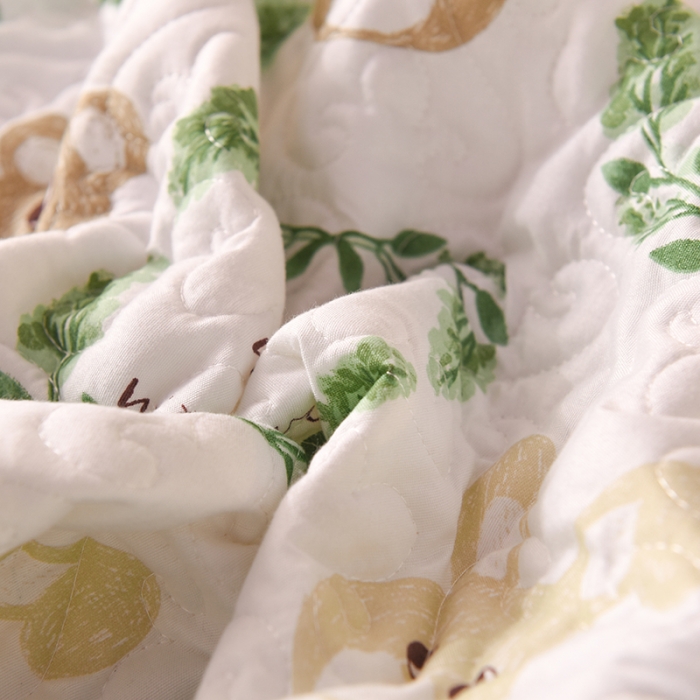 91家纺网 家纺一手货源 找家纺 绒世界 2024新款水洗棉韩版夹棉床盖系列 格调熊