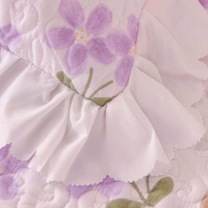 91家纺网 家纺一手货源 找家纺 绒世界 2024新款水洗棉韩版夹棉床盖系列 花园熊