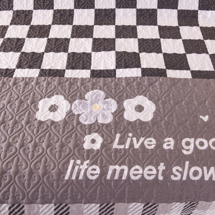 91家纺网 家纺一手货源 找家纺 绒世界 2024新款水洗棉韩版夹棉床盖系列 简韵