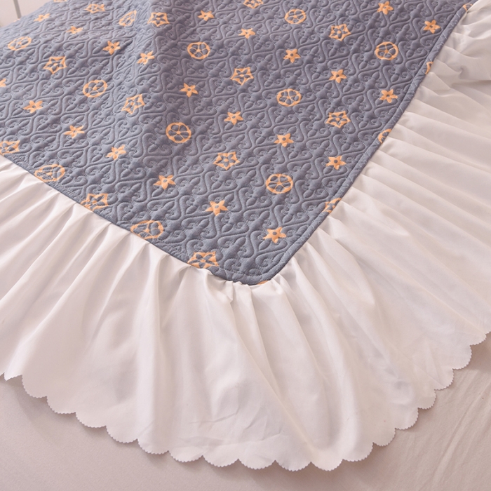 91家纺网 家纺一手货源 找家纺 绒世界 2024新款水洗棉韩版夹棉床盖系列 凯西